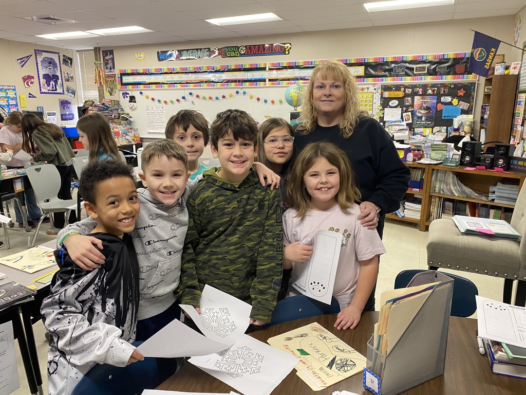 Mrs. Fleming with a group of students.