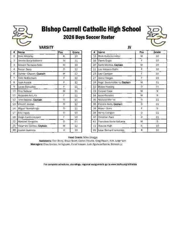 Soccer Roster 9/1/26