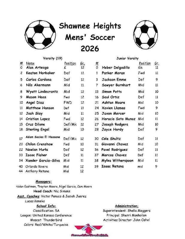 Soccer Roster 9/1/26