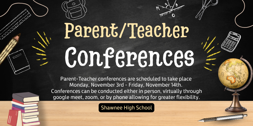 Black board with white clip art of school materials