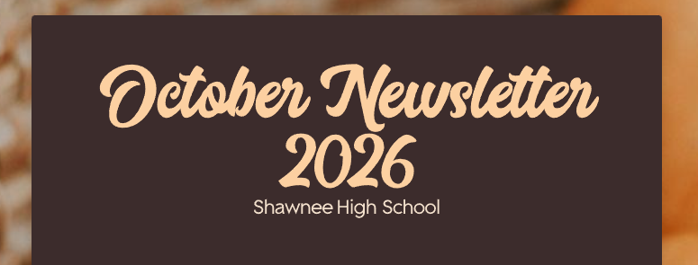 Orange and brown background with the title October Newsletter 2026