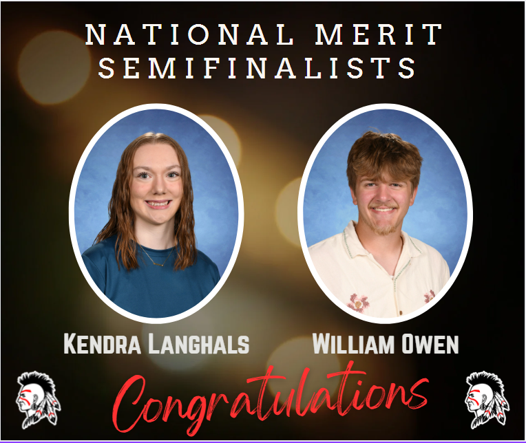 Phototgraph with two student pictures of our National Merit Semifinalists.