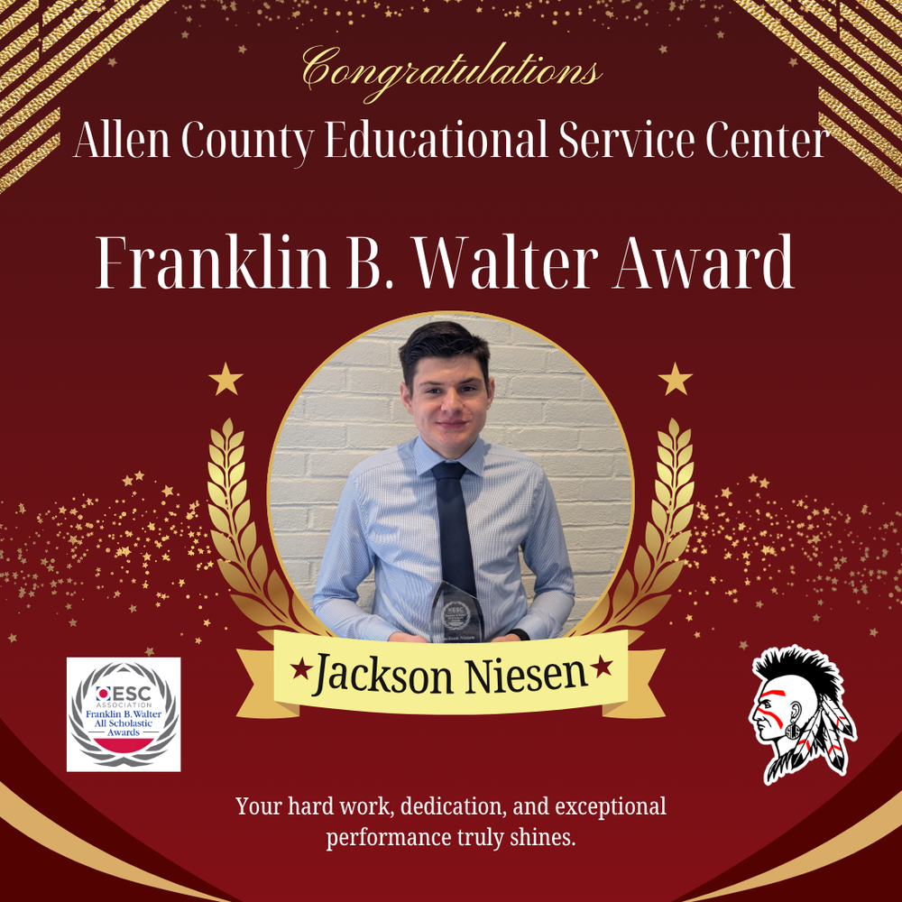 Red background with student image.