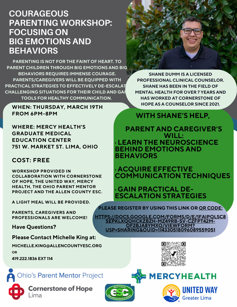 Big Emotions Workshop - March 19th  6pm-8pm