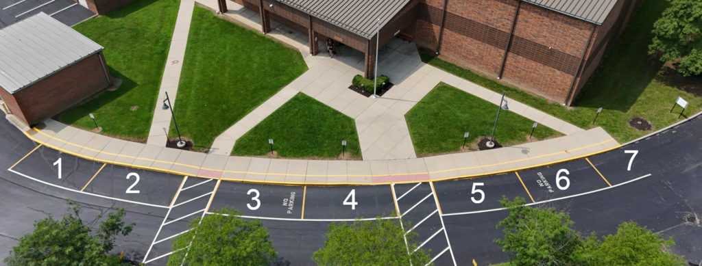 New parking spots for parent drop off in the morning