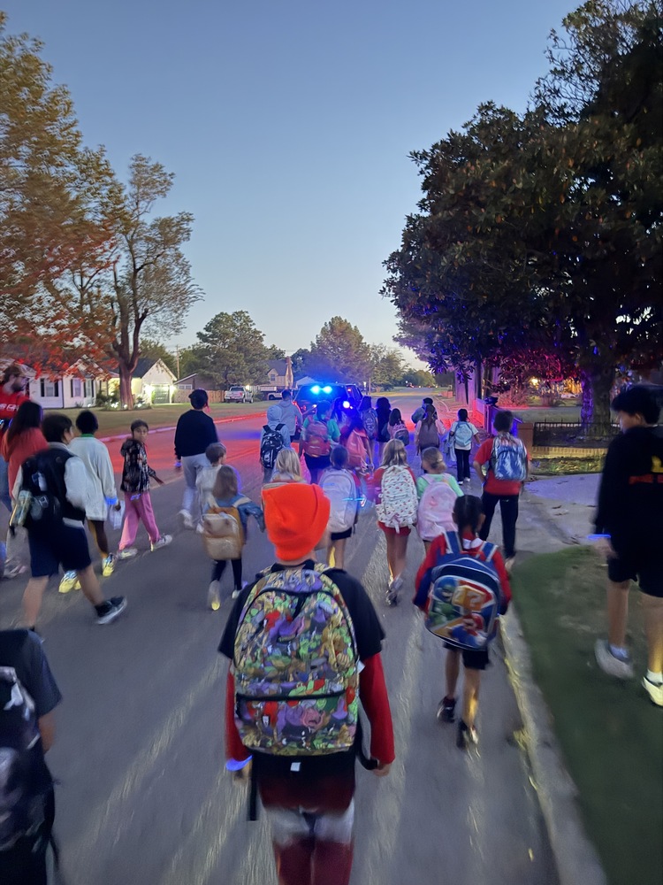 students walking to school
