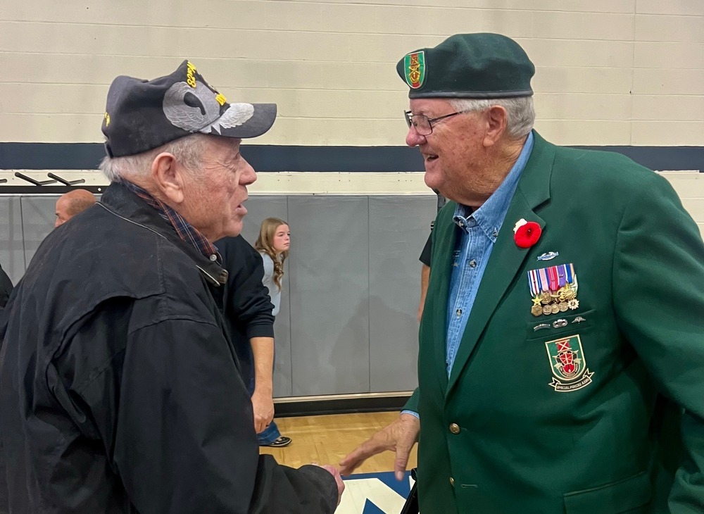 two veterans talking