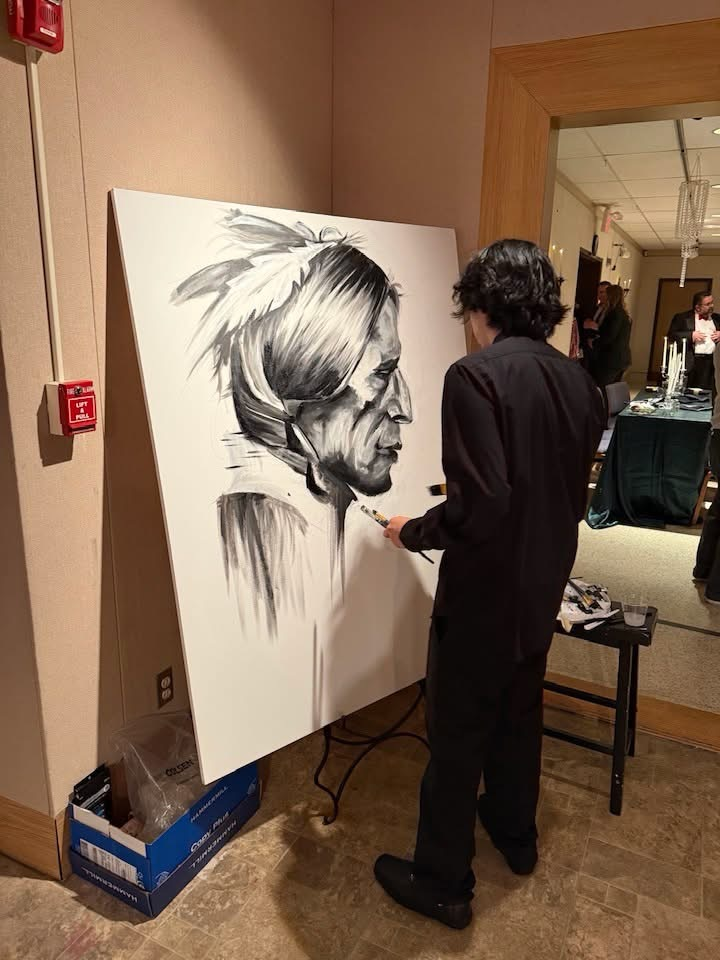 high school boy painting