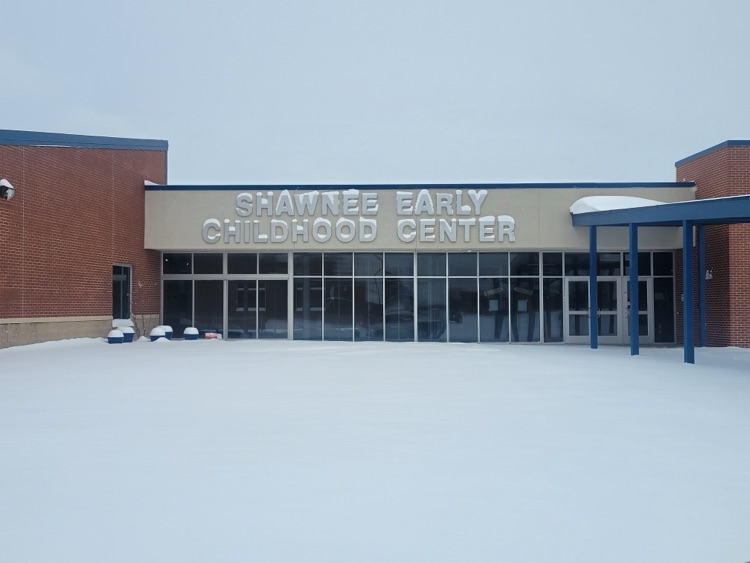 school building with snow 