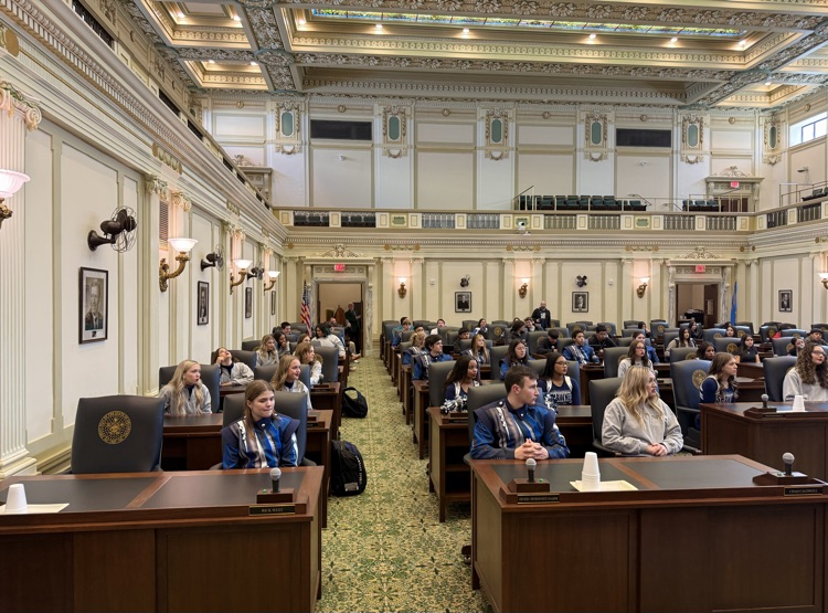 group of students in House chambers
