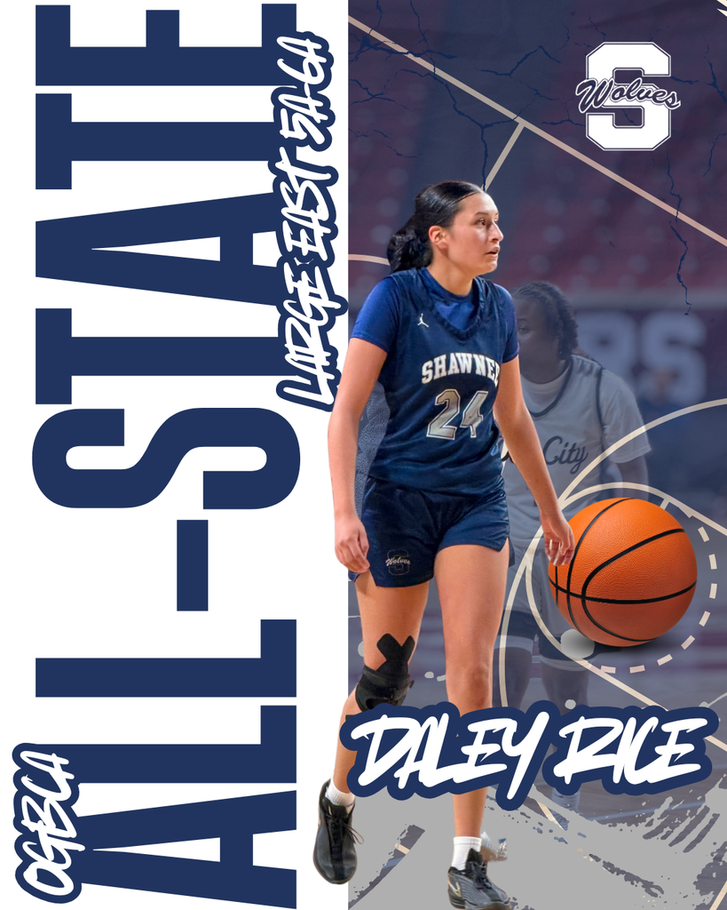 graphic with text and female basketball player