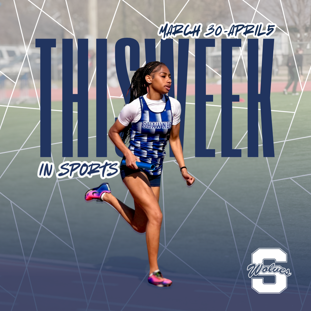 graphic with text and track girl running