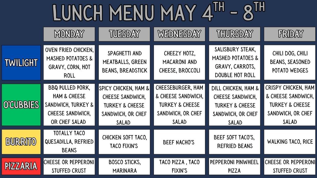 Lunch menu