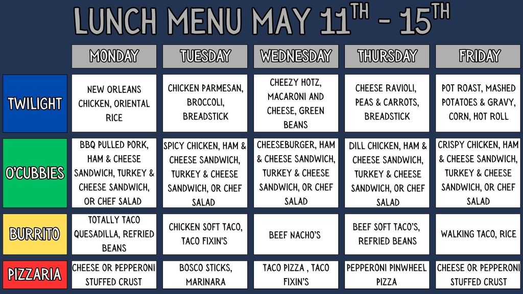 Lunch menu