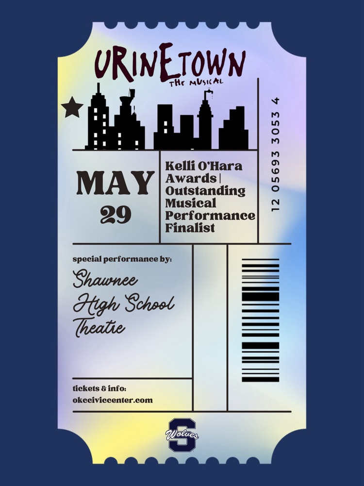 ticket graphic to announce theatre performance 