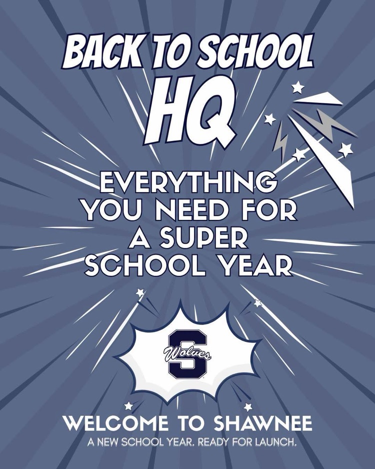 blue image with text Back to School Headquarters 