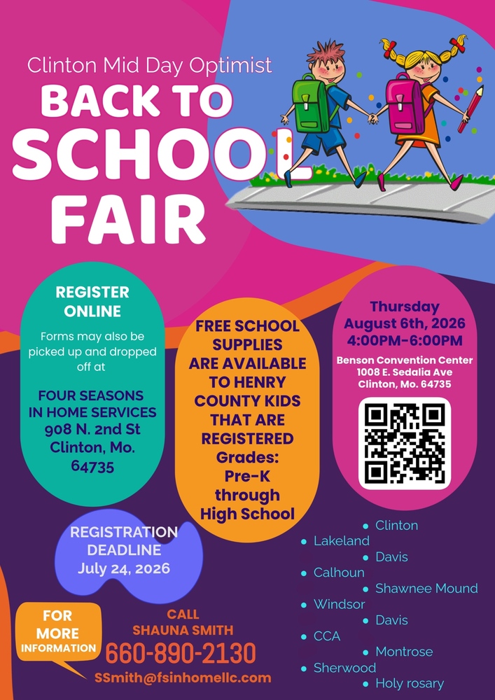 back to school flyer with bubbles containing details on how to get school supplies
