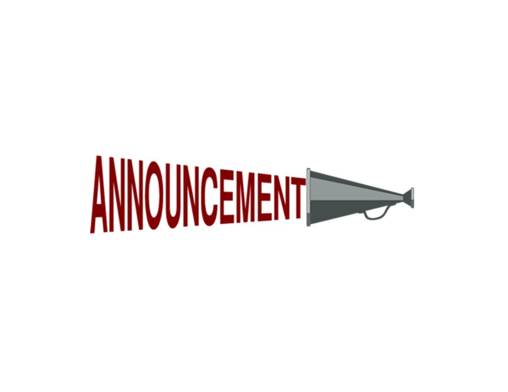 megaphone with word "announcement"