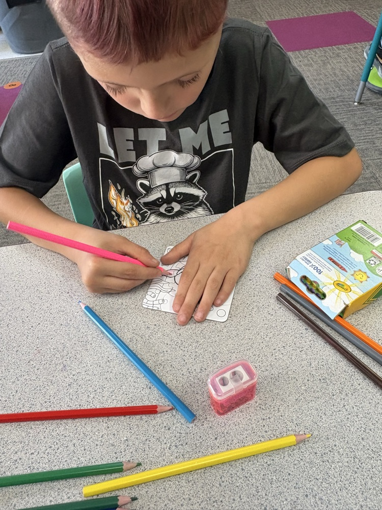 student coloring puzzle