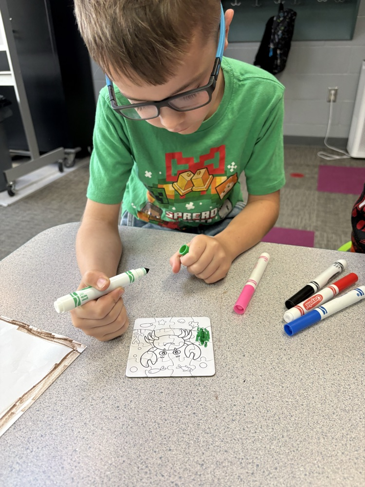 student coloring puzzle