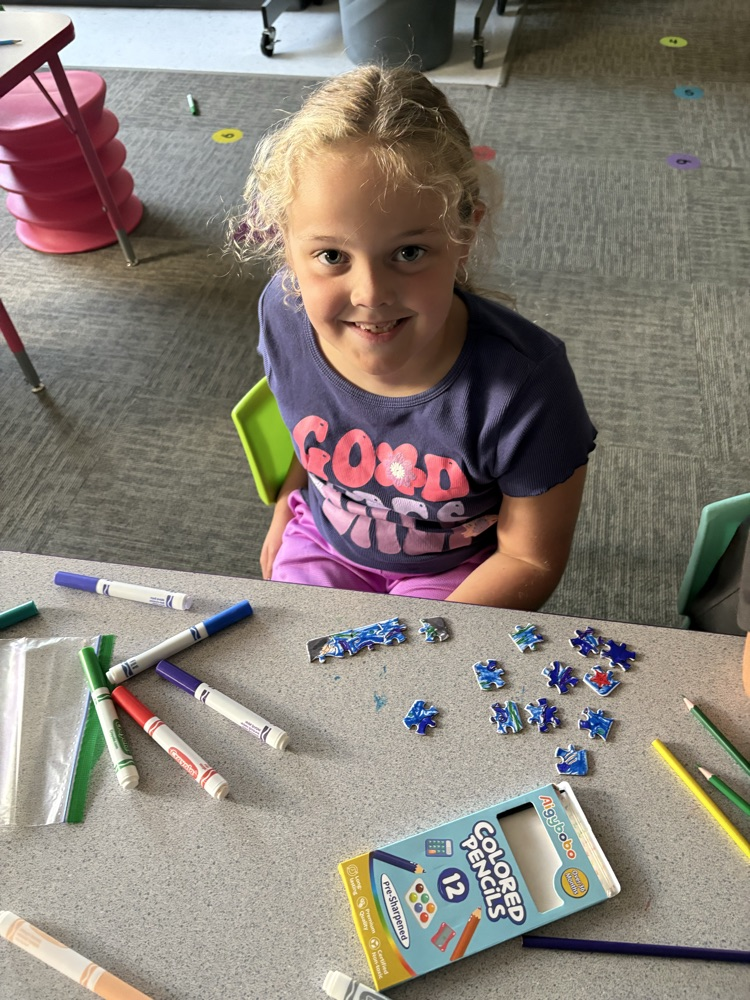 student coloring puzzle