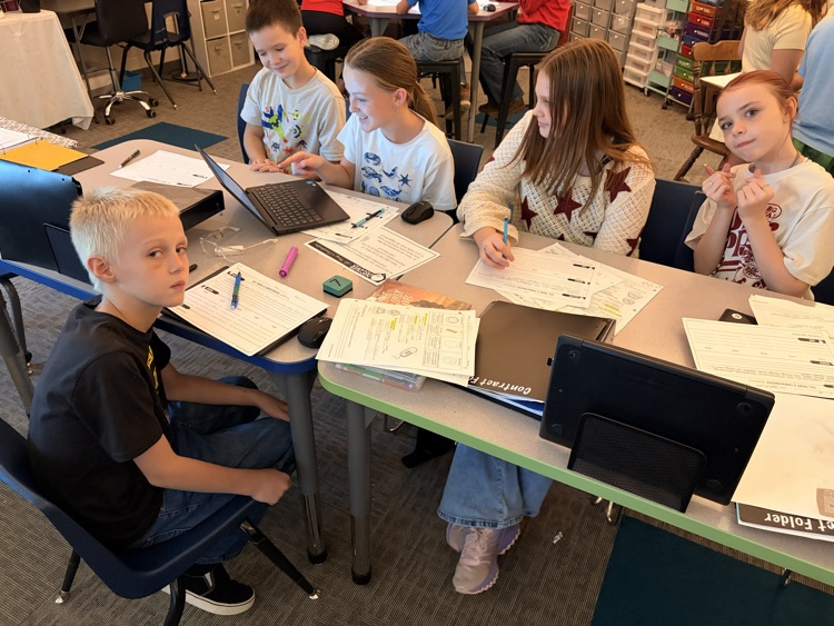 students working