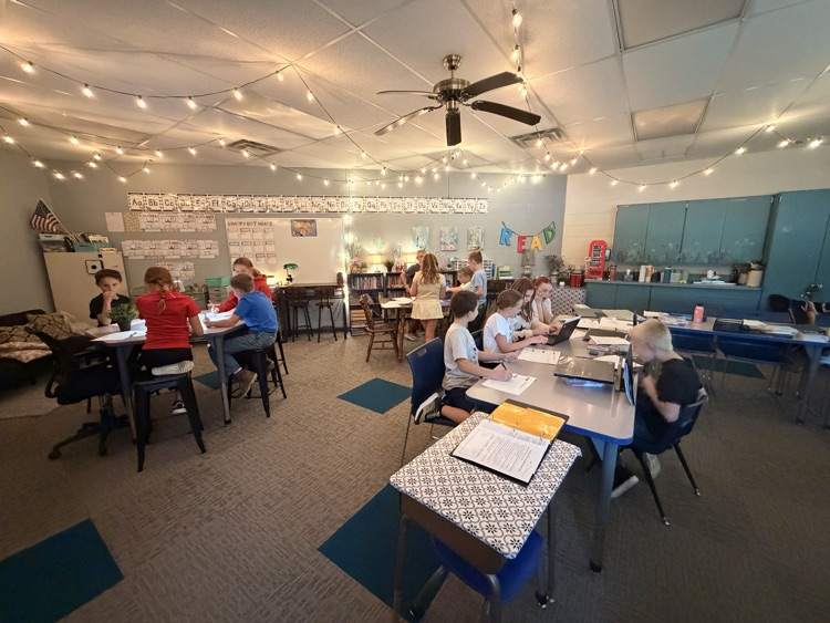 students working