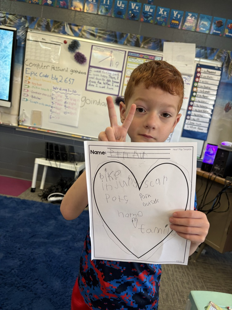 child showing heart map