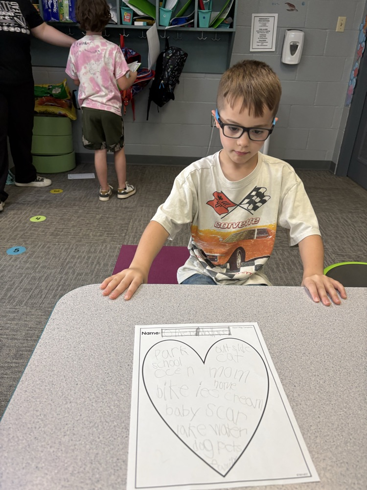 child showing heart map