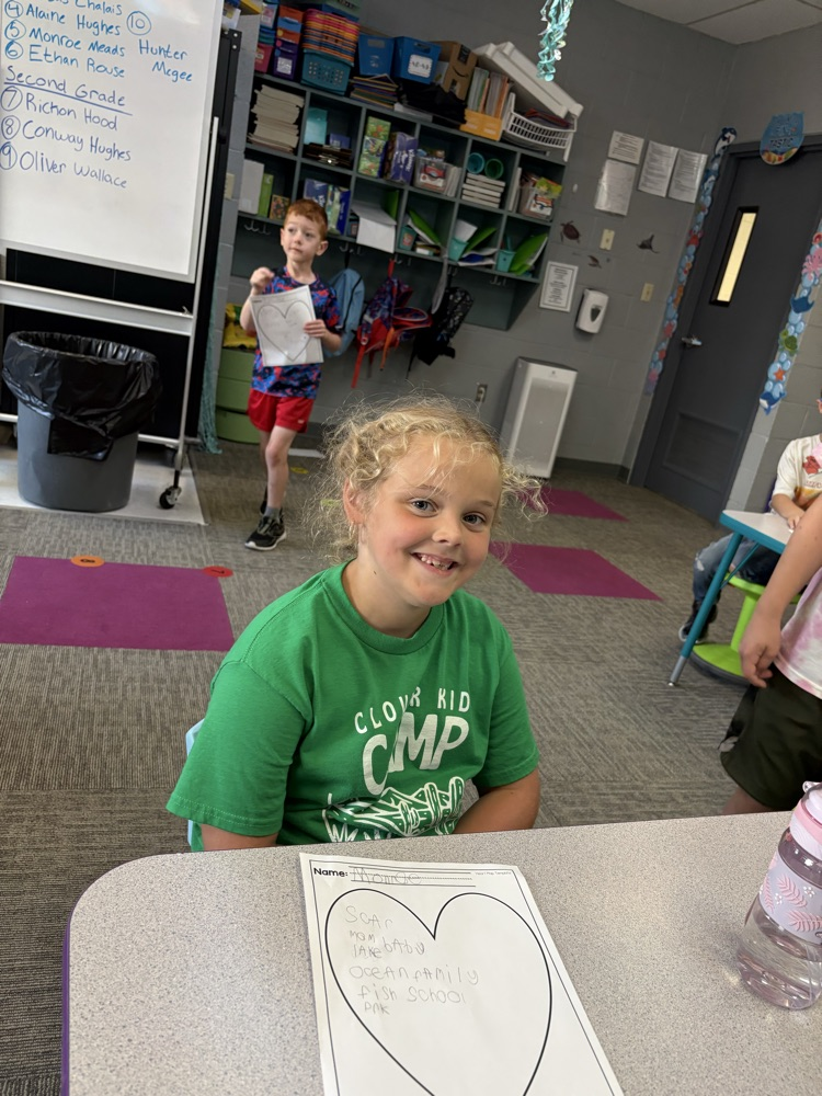 child showing heart map