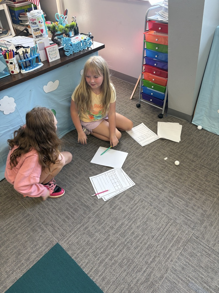 student working on science