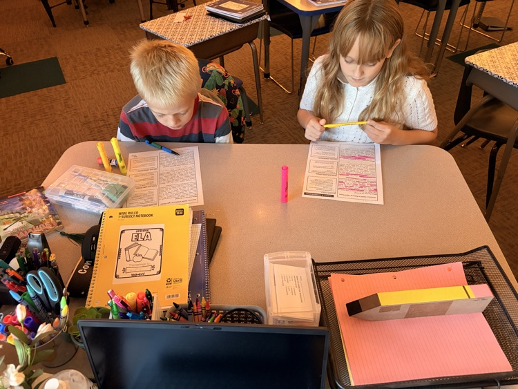 students reading