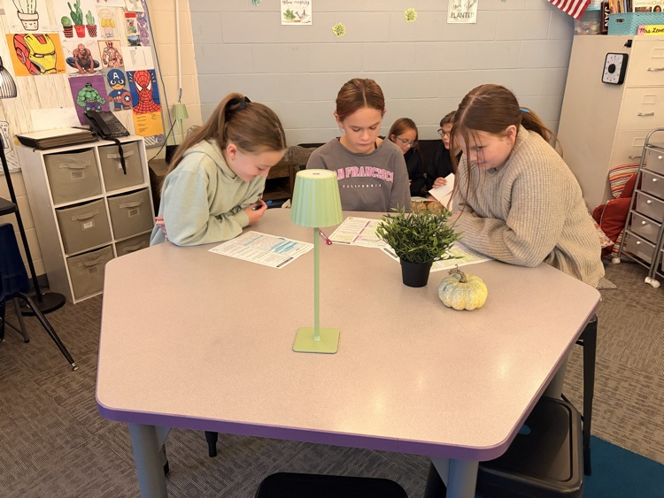 students reading