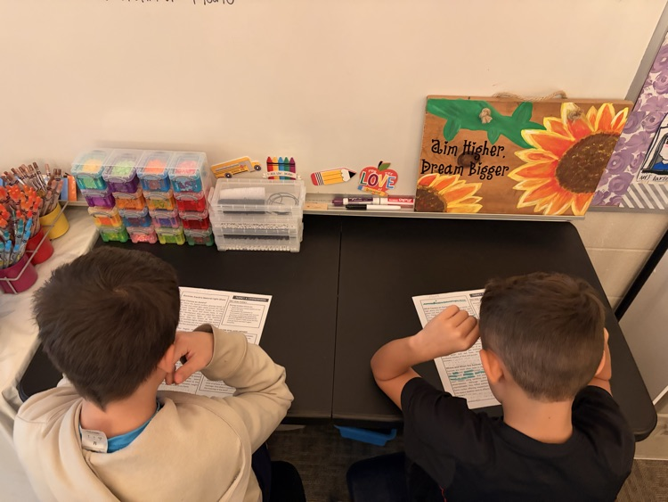 students reading