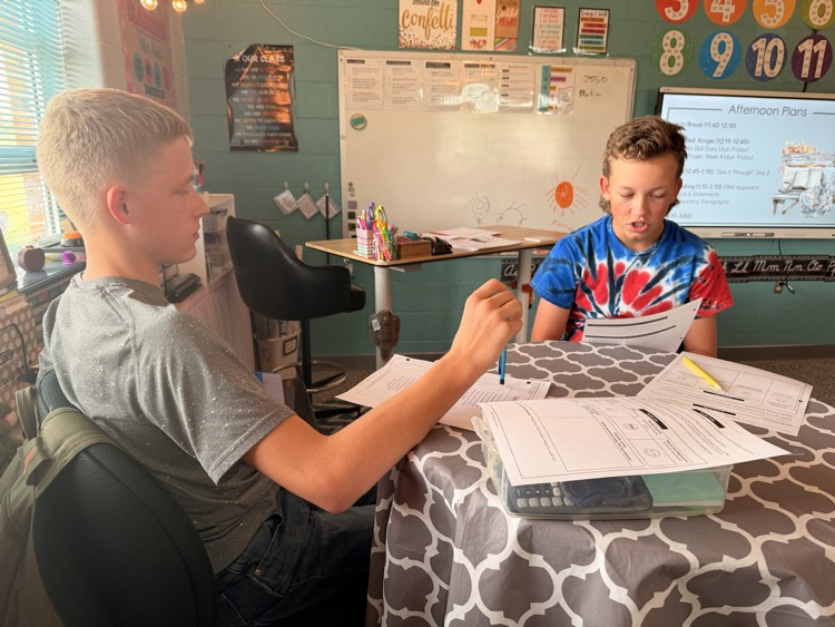 students reading together