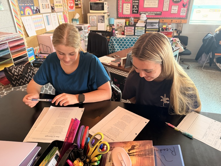 students reading together