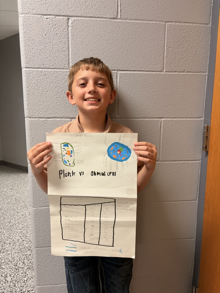 student with poster