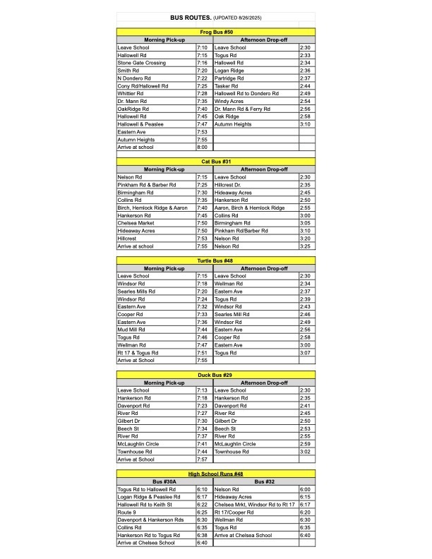 Bus Schedule