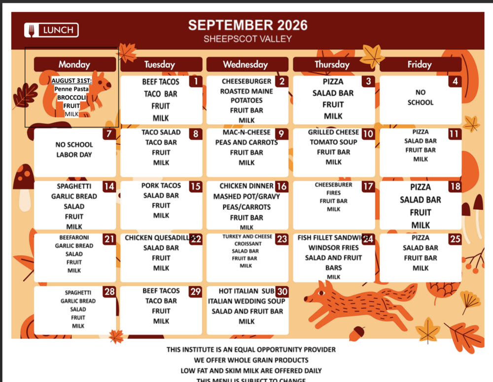 September Menu