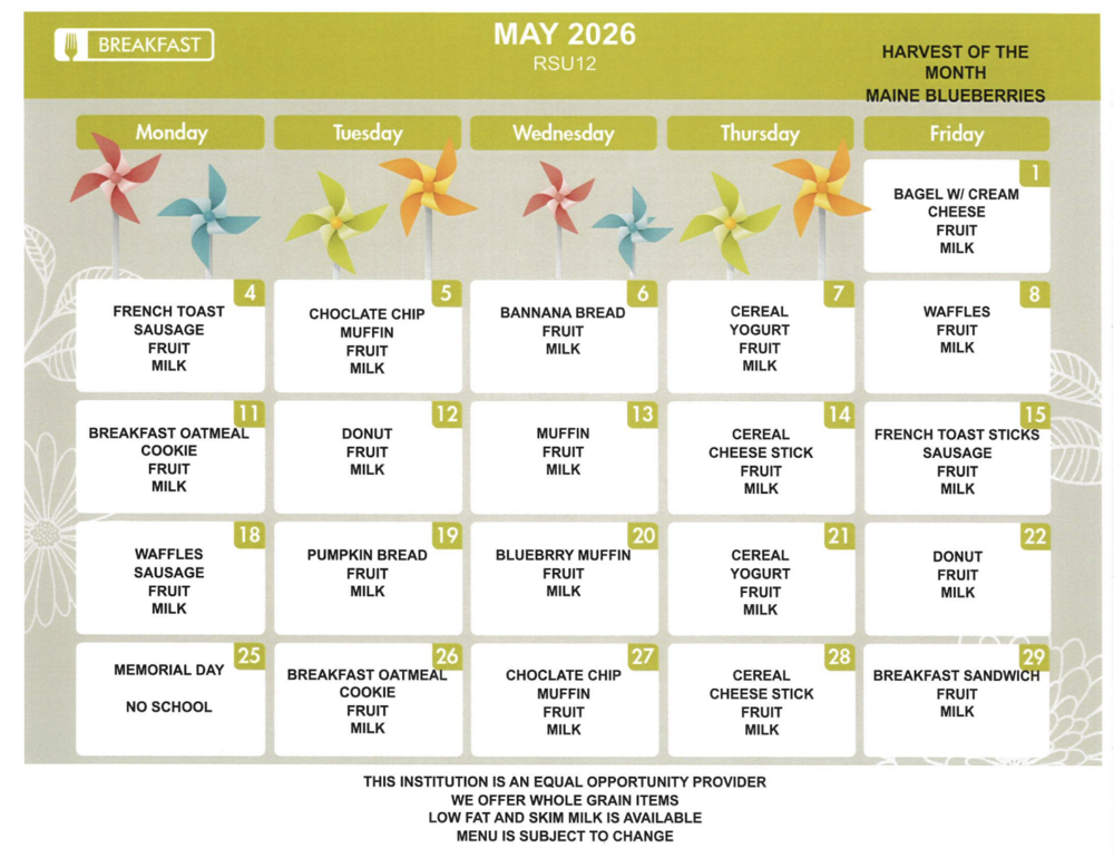 May's Breakfast Menu