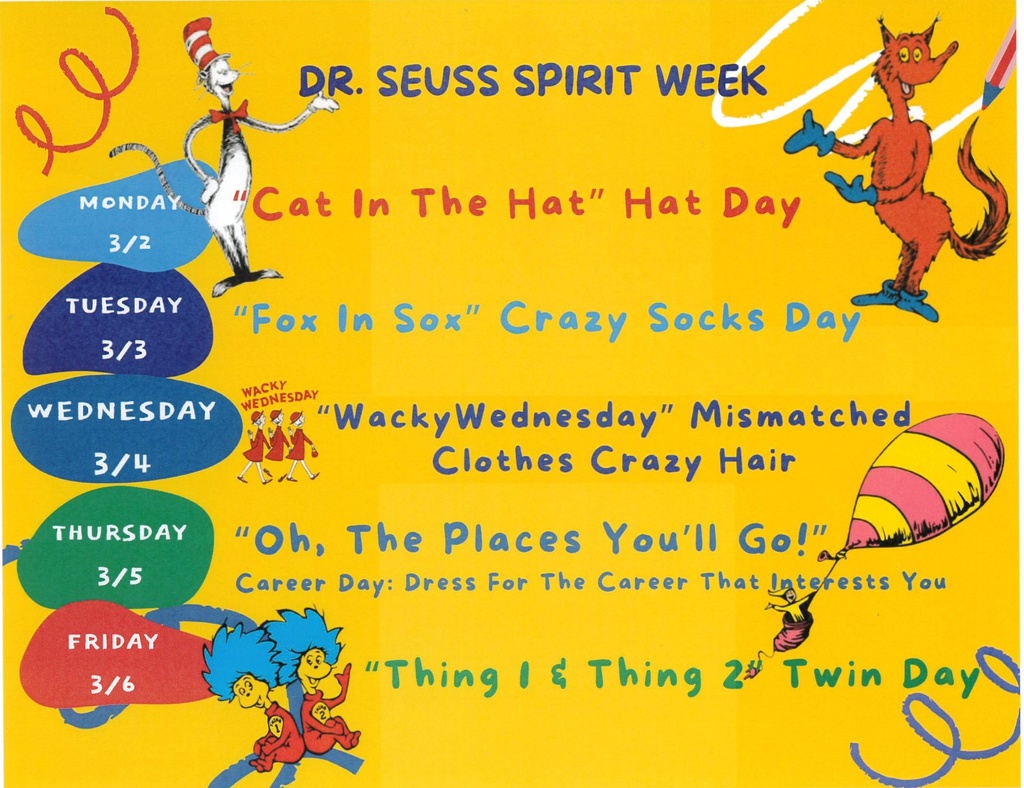 Dr,  Seuss Spirit Week