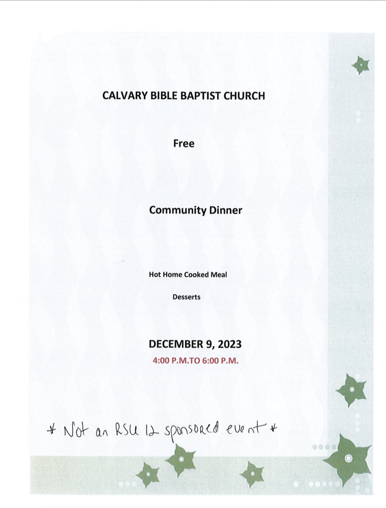 Free community dinner