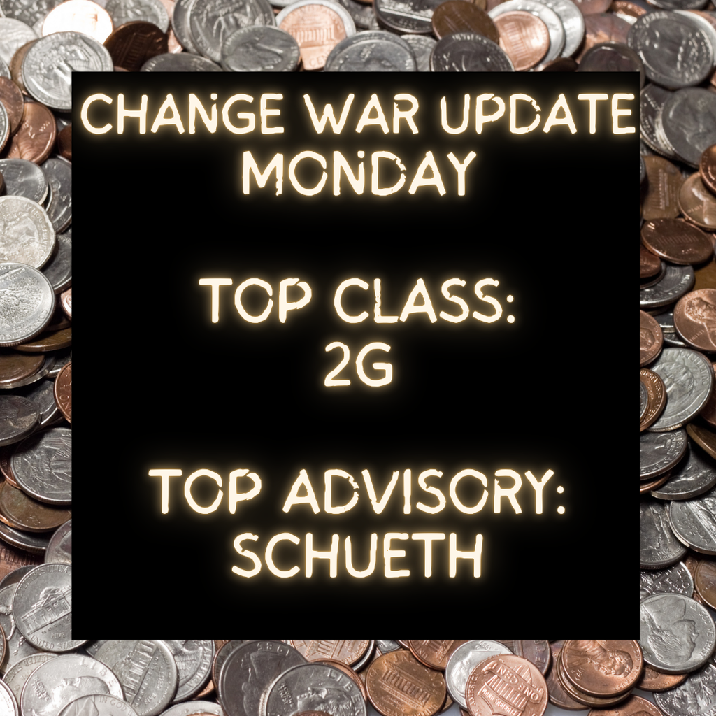 Top elementary homeroom: 2G; top advisory: Schueth