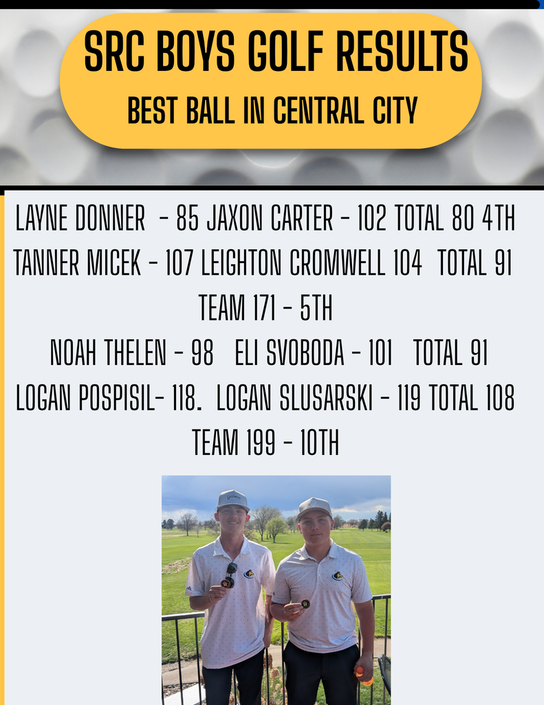 SRC Boys Best Ball Golf Results  at Central City