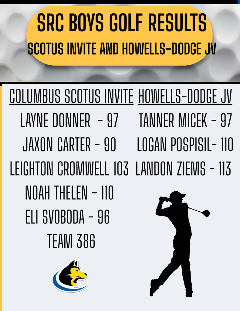 Shelby-Rising City Boys Golf Results at Columbus Scotus and Howells-Dodge JV