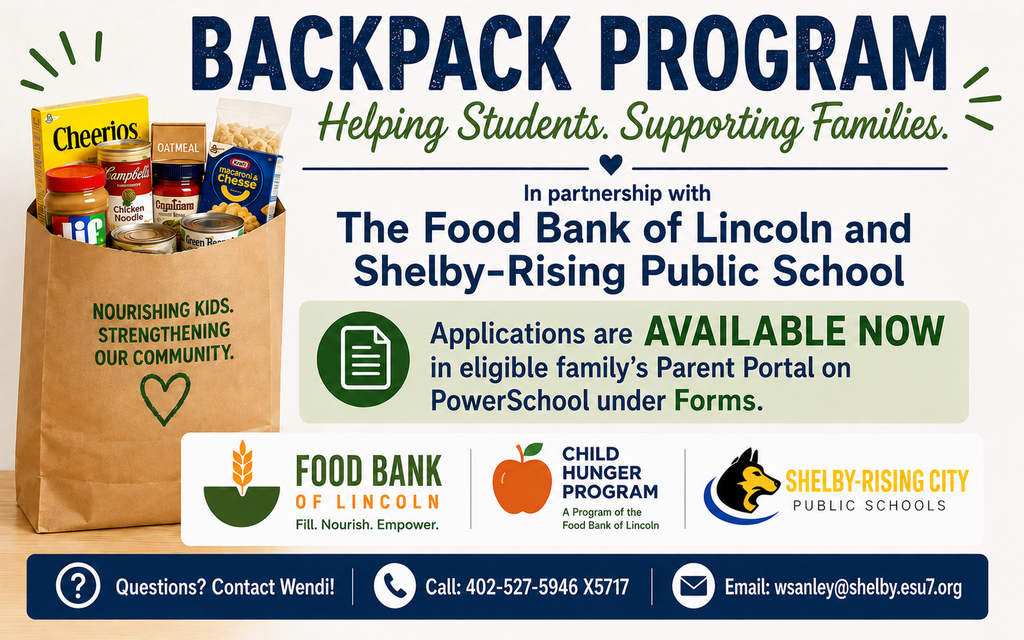 BackPack Program forms are available for qualifying families in the PowerSchool Parent Portal.