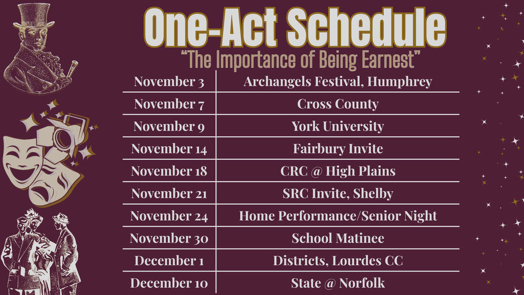 One Act Schedule