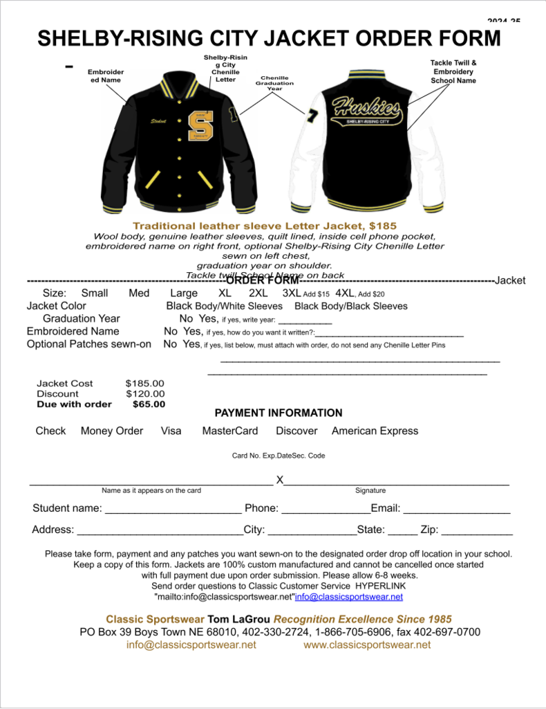 jacket order