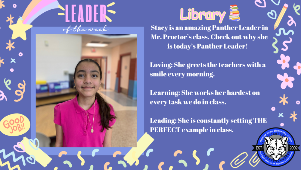 PSE - 5th grade leader of the week