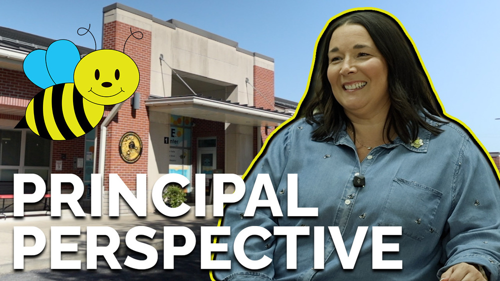 thumbnail of principal Jennifer Hagan in front of Northside Early Childhood Center